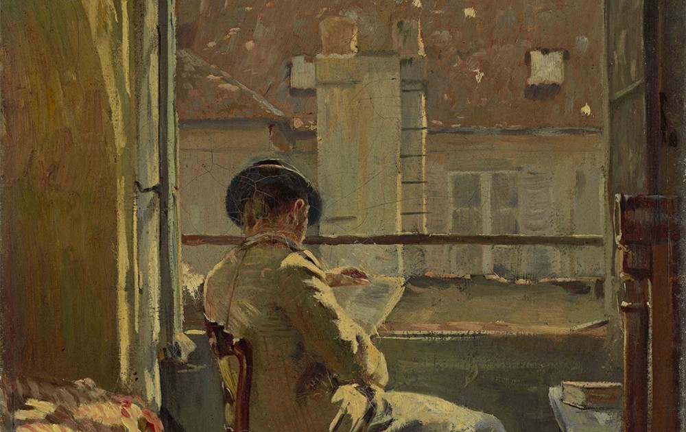 Cuno Amiet, Giovanni Giacometti legge alla finestra - Parigi (Giovanni Giacometti am Fenster lesend – Paris)