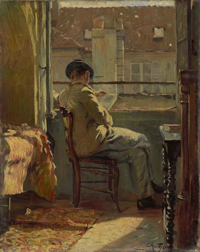 Cuno Amniet, Giovanni Giacometti legge alla finestra – Parigi Cuno Amiet, Giovanni Giacometti legge alla finestra - Prigi (Giovanni Giacometti am Fenster lesend – Paris)