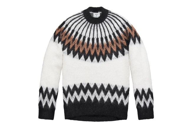 Collezione Erdem X H&M. Maglione in mohair bianco a chevron