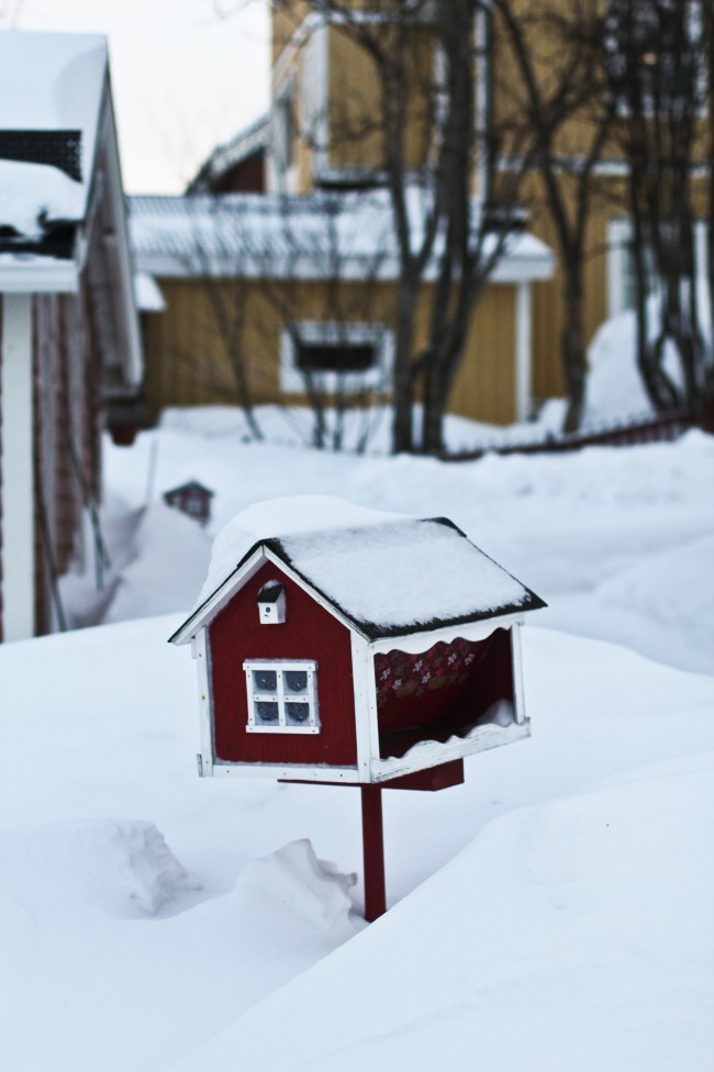 Oguzhan Erim, Kiruna. Una delle lettere a forma di casa nella neve in Svezia