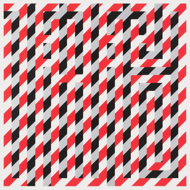 L’atlas, Signal, 2017 L'Atlas, Signal, 2017. Spray su tela, 120 x 120 cm. Wunderkammern (Milano), artista L’Atlas, CRYPTOGRAMS.