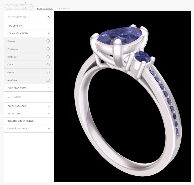 Create, il portale per la personalizzazione e la creazione di anelli di fidanzamento e fedi nuziali su misura, ideato da Edenly gioielli