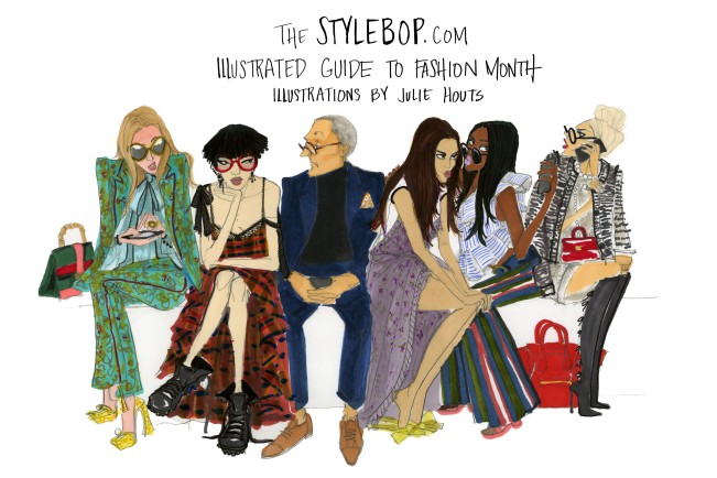 Julie Houts, fashion month guide, illustrazione per Shopbob. Julie Houts era balzata agli onori delle cronache per un progetto dissacrante sulla fashion week. L'illustratrice e designer torna con Literally me...