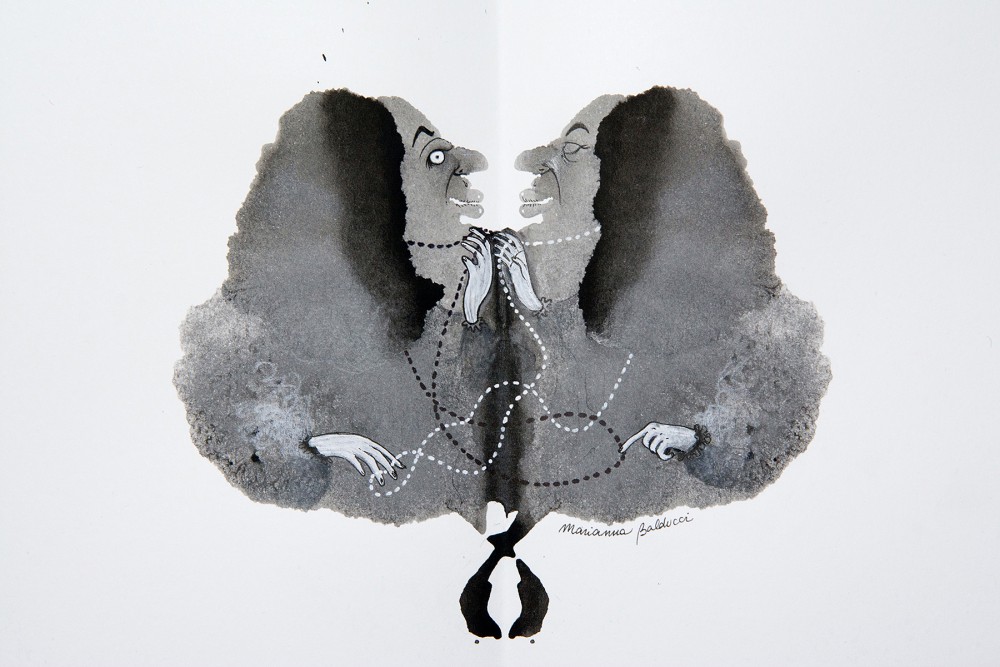 Marianna Balducci, Gilda e Vampussa dal progetto Personal Rorschach Test presentato alla Biennale del Disegno 2016 (Rimini, Museo della città)