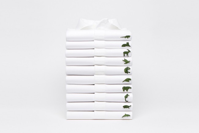 Lacoste Capsule Collection 2018. Polo bianca con animali in via di estinzione