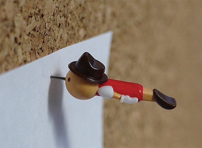 Real Boy Push Pins - Thumb Tacks by Duncan Shotton