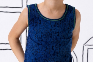 Canottiera blu a spalla larga Cotonella - moda bimbo.