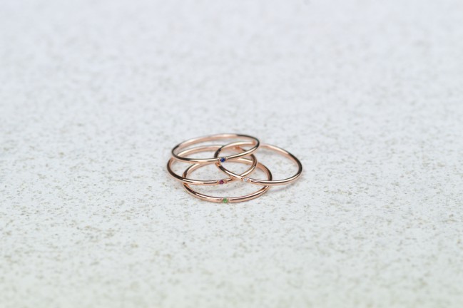 Manigiò anello Mimì in oro rosa 9 Kt rubino