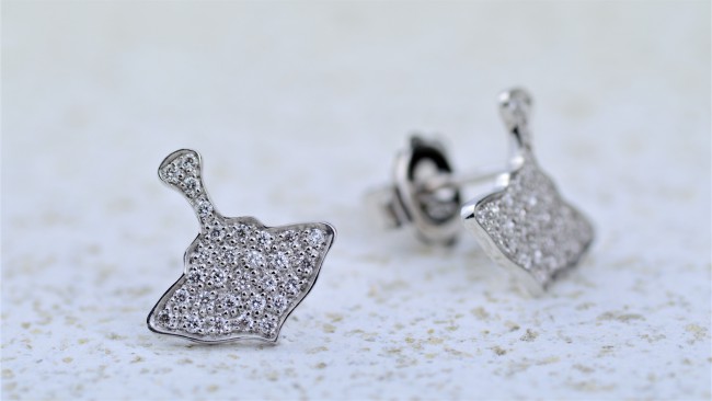 Manigiò trottola Manigiò orecchini trottola big in oro bianco 9 Kt pavè di diamanti