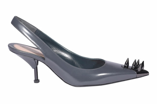 Alexander McQueen - Décolleté Slingback Punk Grigie