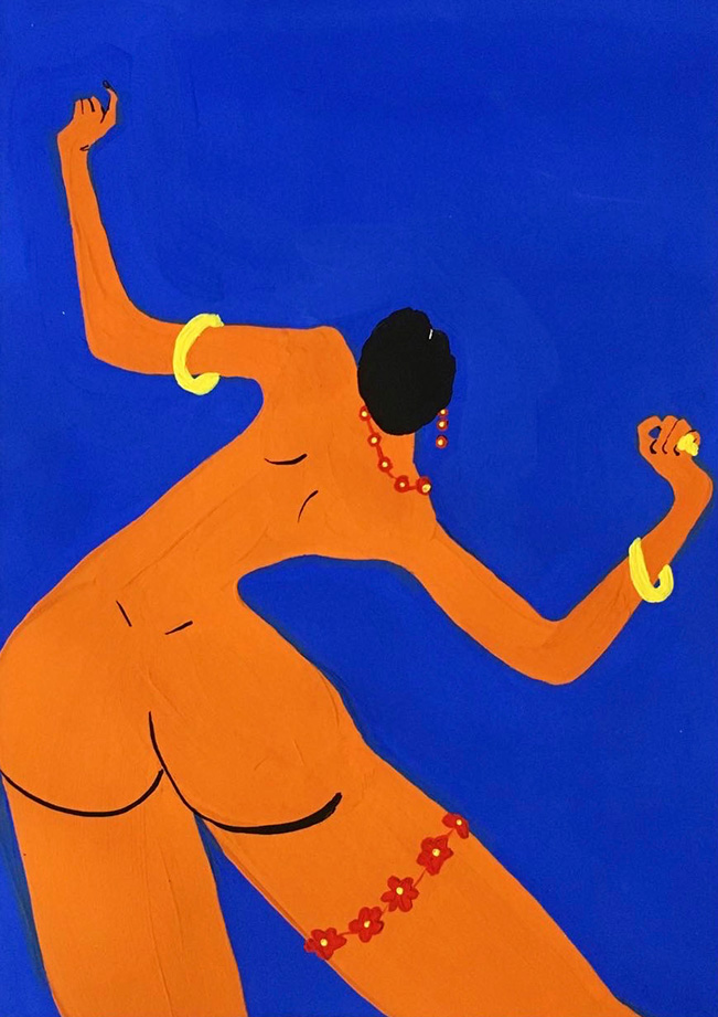 Woman dancing naked, Lorena Spurio