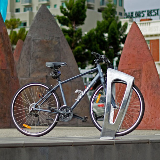 The Zephyr Multifunctional Bike Storage Bollard by Barrier Group