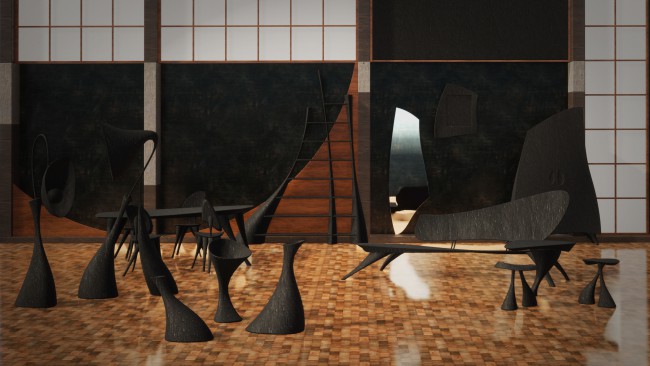 tavoli specchi credenza sedie divano di design contemporaneo